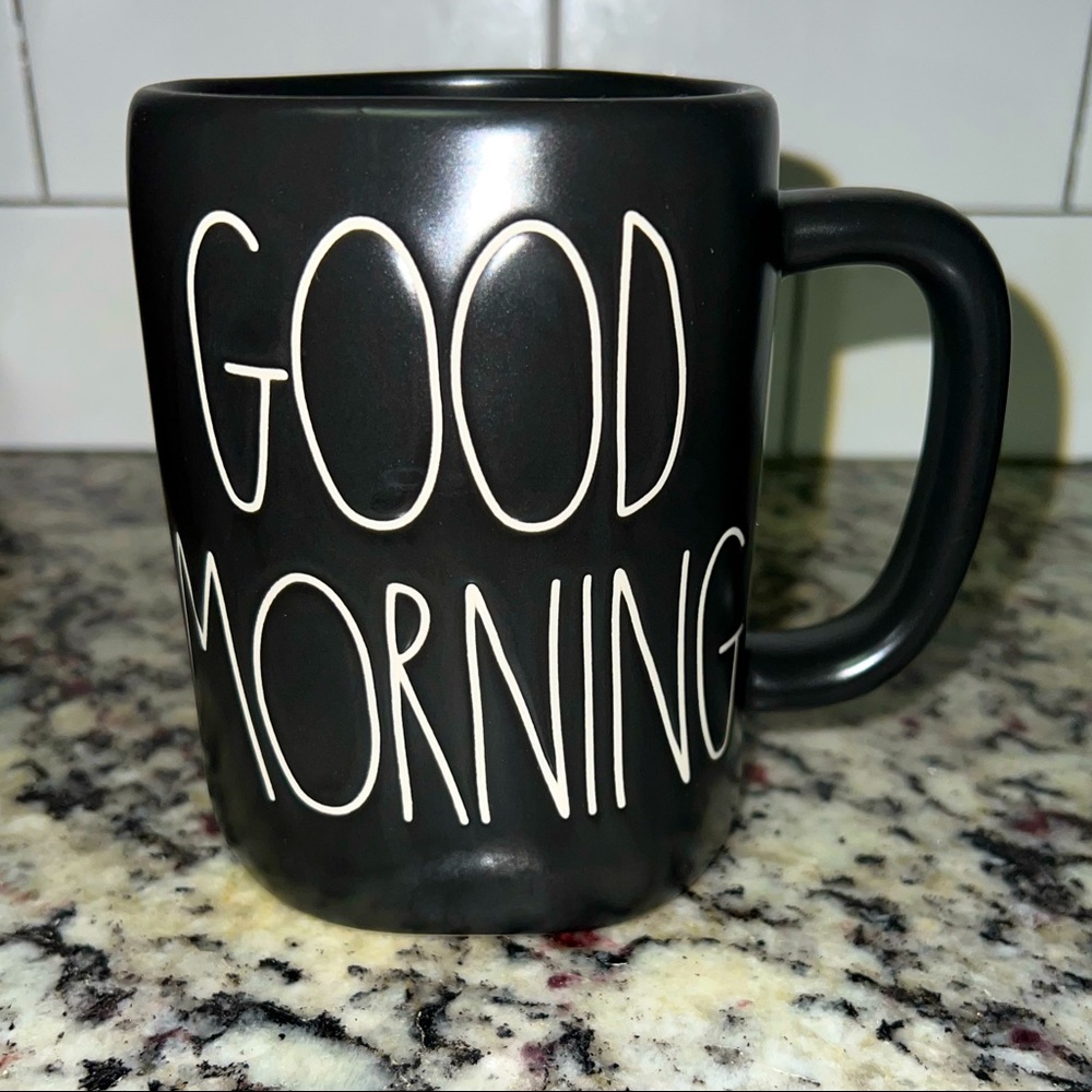 Rae Dunn Black “GOOD MORNING” Mug